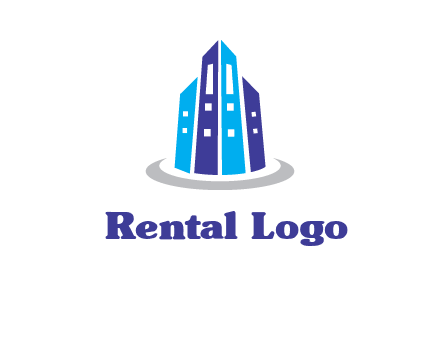 abstract skyscraper swoosh logo