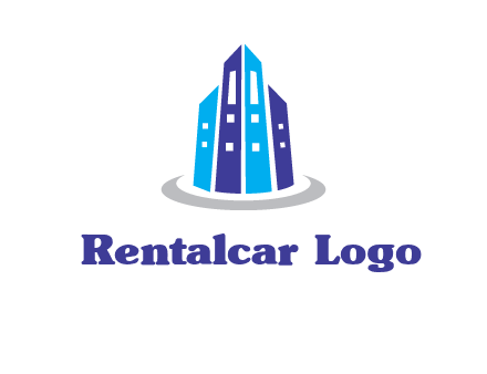 abstract skyscraper swoosh logo