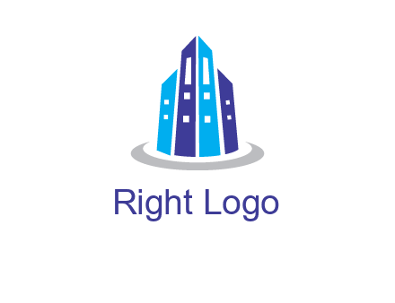 abstract skyscraper swoosh logo