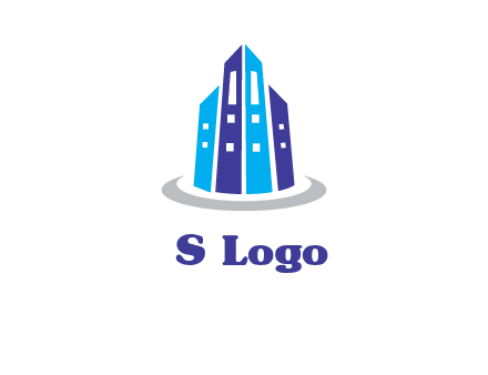 abstract skyscraper swoosh logo