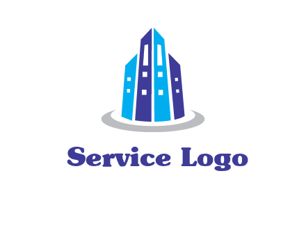abstract skyscraper swoosh logo