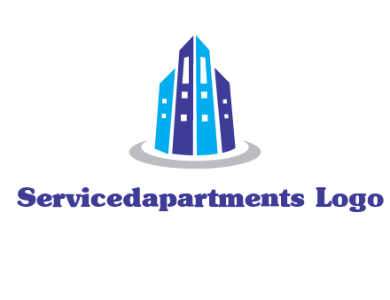 abstract skyscraper swoosh logo