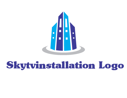 abstract skyscraper swoosh logo