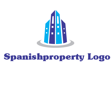 abstract skyscraper swoosh logo