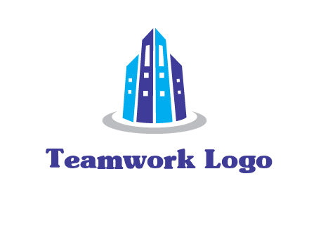 abstract skyscraper swoosh logo