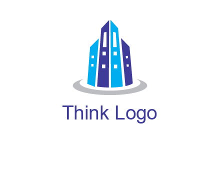 abstract skyscraper swoosh logo