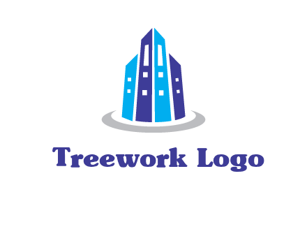 abstract skyscraper swoosh logo