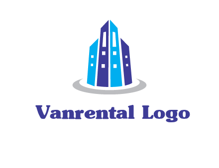 abstract skyscraper swoosh logo