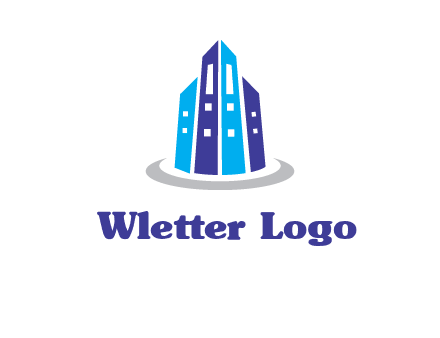 abstract skyscraper swoosh logo