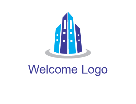 abstract skyscraper swoosh logo