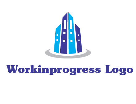 abstract skyscraper swoosh logo