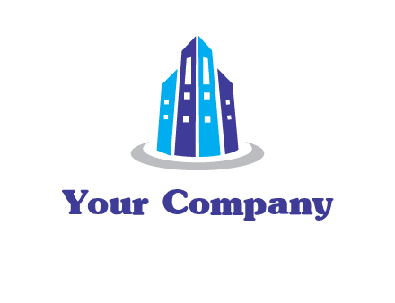 abstract skyscraper swoosh logo