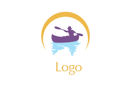 man rowing boat logo