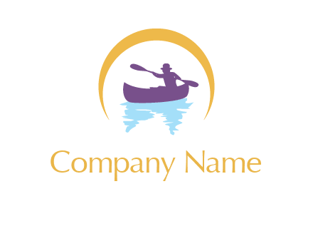 man rowing boat logo