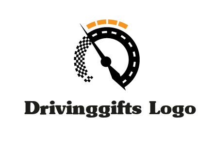 speedometer with race flag and compass pin
