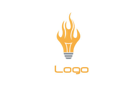 flame on bulb logo
