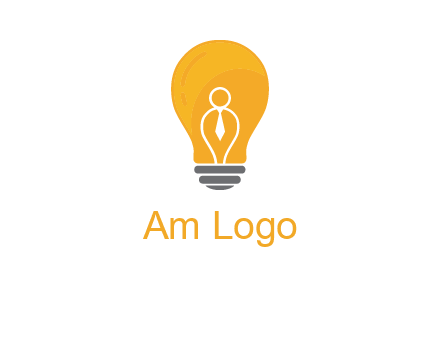 abstract person in bulb logo