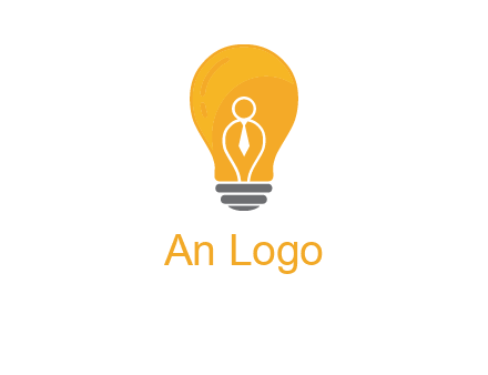 abstract person in bulb logo