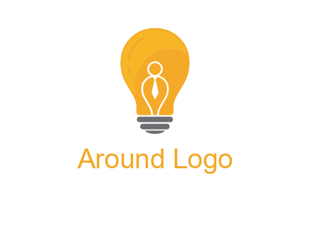 abstract person in bulb logo