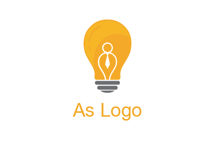 abstract person in bulb logo