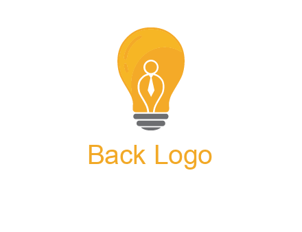 abstract person in bulb logo