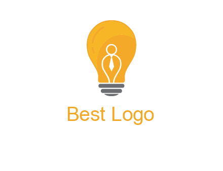 abstract person in bulb logo