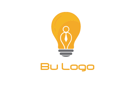 abstract person in bulb logo
