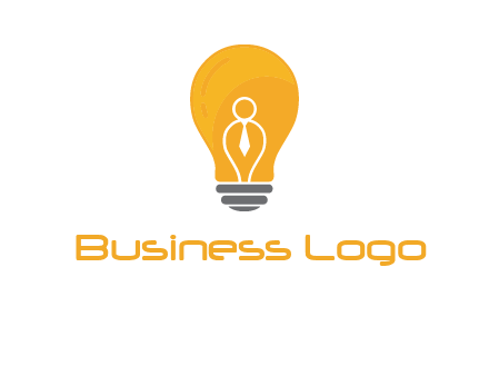 abstract person in bulb logo