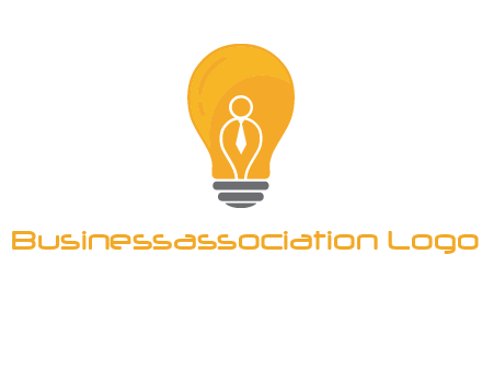 abstract person in bulb logo