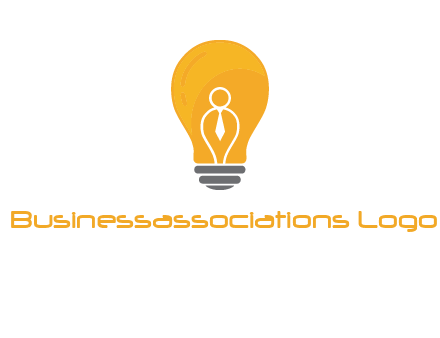 abstract person in bulb logo