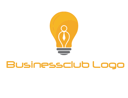 abstract person in bulb logo