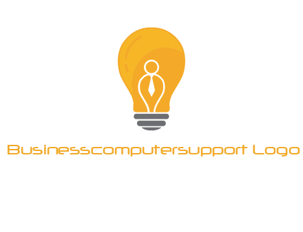 abstract person in bulb logo