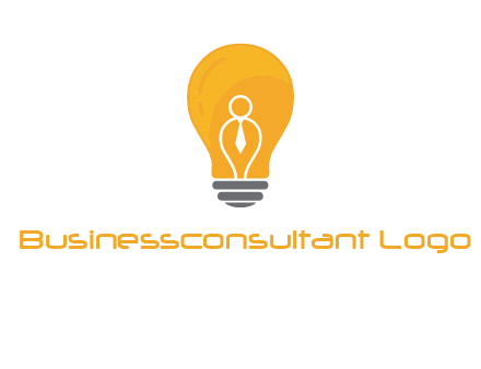abstract person in bulb logo