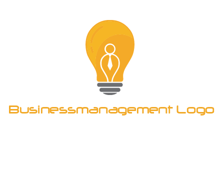 abstract person in bulb logo