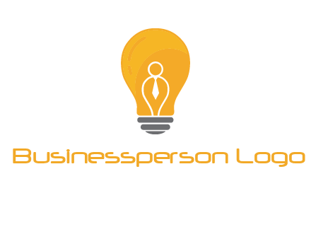 abstract person in bulb logo