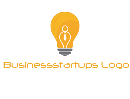 abstract person in bulb logo