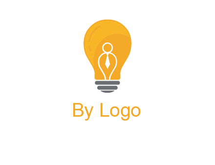abstract person in bulb logo