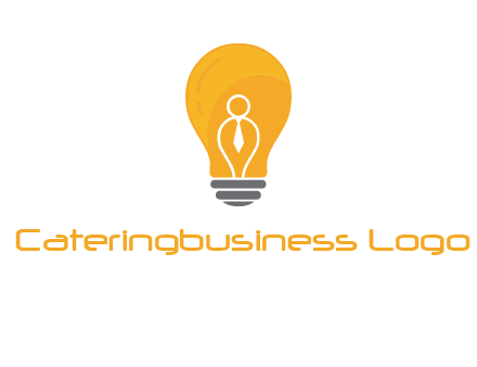 abstract person in bulb logo