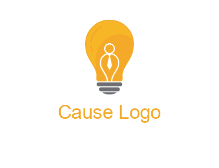 abstract person in bulb logo