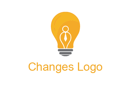 abstract person in bulb logo