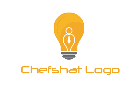 abstract person in bulb logo