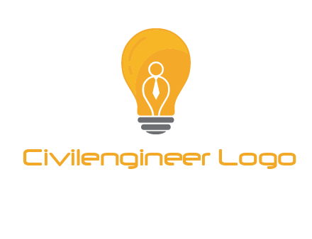 abstract person in bulb logo