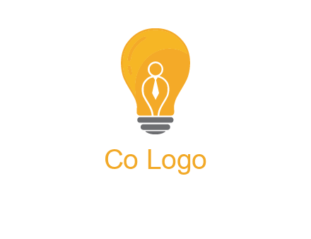 abstract person in bulb logo