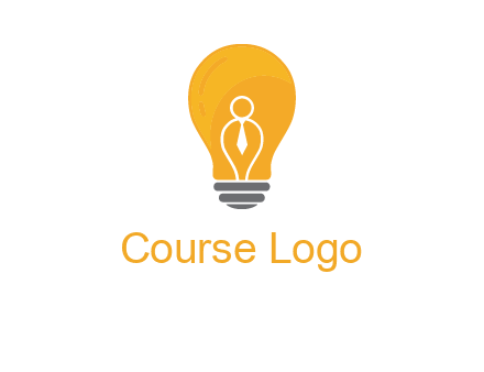abstract person in bulb logo