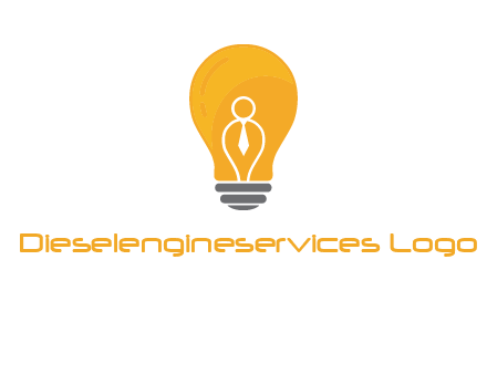 abstract person in bulb logo