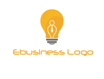 abstract person in bulb logo