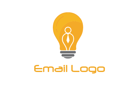 abstract person in bulb logo