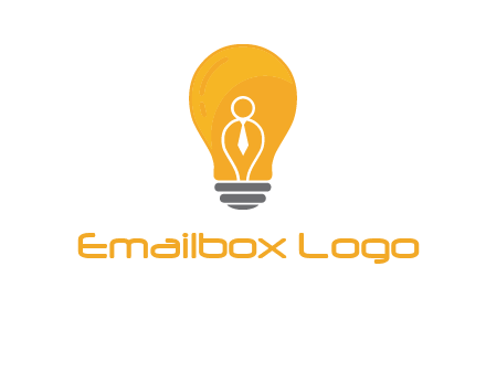abstract person in bulb logo