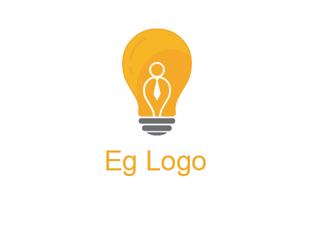 abstract person in bulb logo