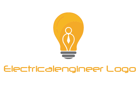 abstract person in bulb logo
